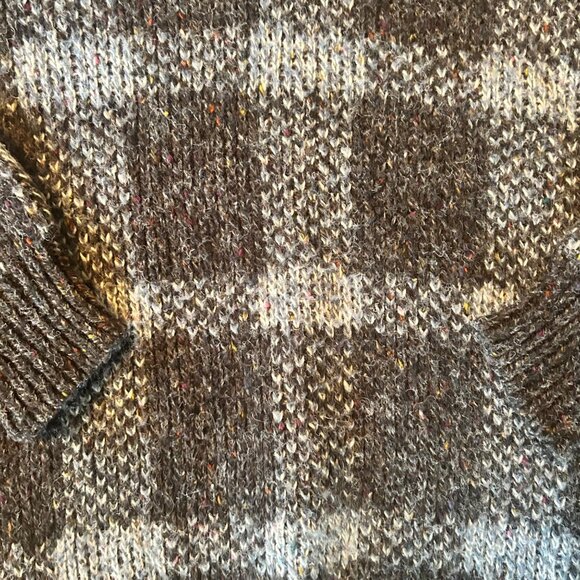 Vintage Peter England Grandpa Wool Blend Plaid Grunge Sweater L - Picture 4 of 6
